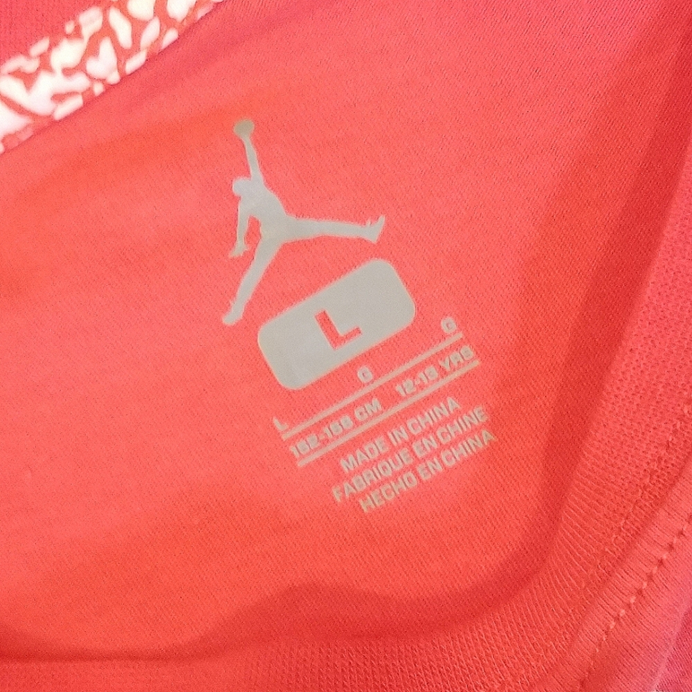 Air Jordan Jumpman Girl's Coral & Teal Graphic Tank Top Sz L 12-13yr - Picture 4 of 7